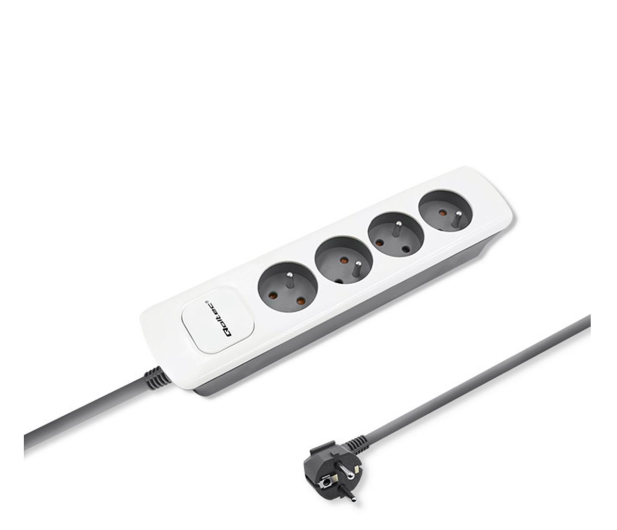 QOLTEC Listwa zasilająca - 4 gniazda, 1.8m, biało-szara 50295 - 1122528 - zdjęcie